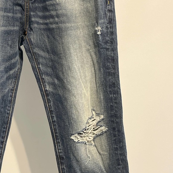 Abercrombie & Fitch Distressed Classic Taper Blue Jeans Size 29x30 Pre-owned - Picture 4 of 12